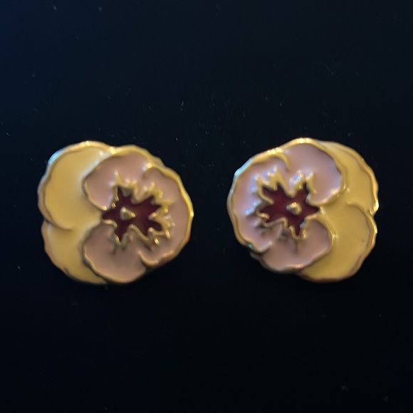 Pink, Purple, & Gold Clip-on Earrings - Picture 9 of 17